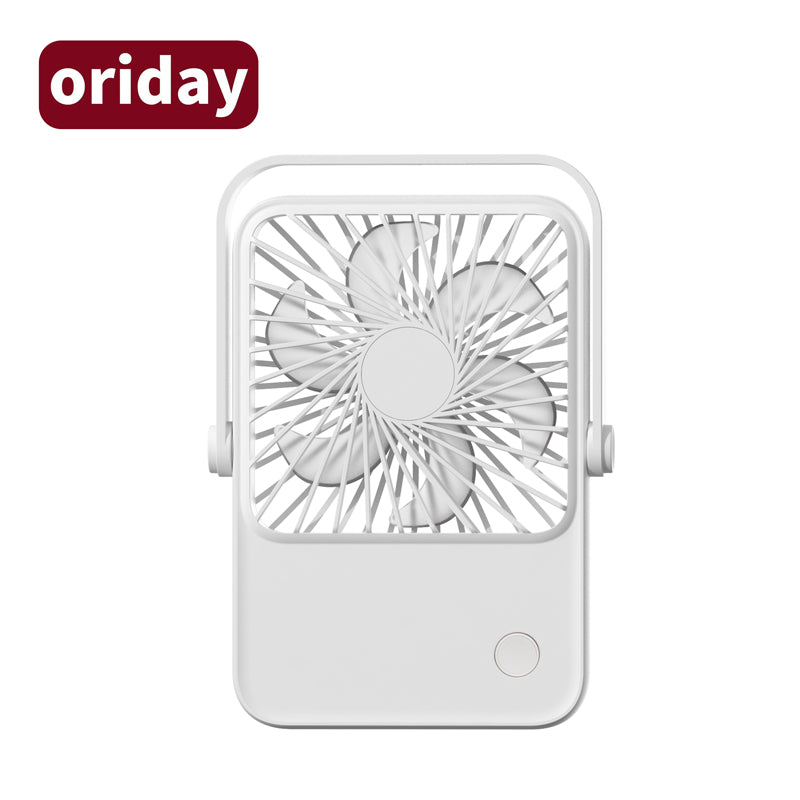 Oriday 輕薄便攜桌面風扇|靜音大風力・搖頭掛立兩用・USB充電1200mAh長續航・家用/辦公室/宿舍適用