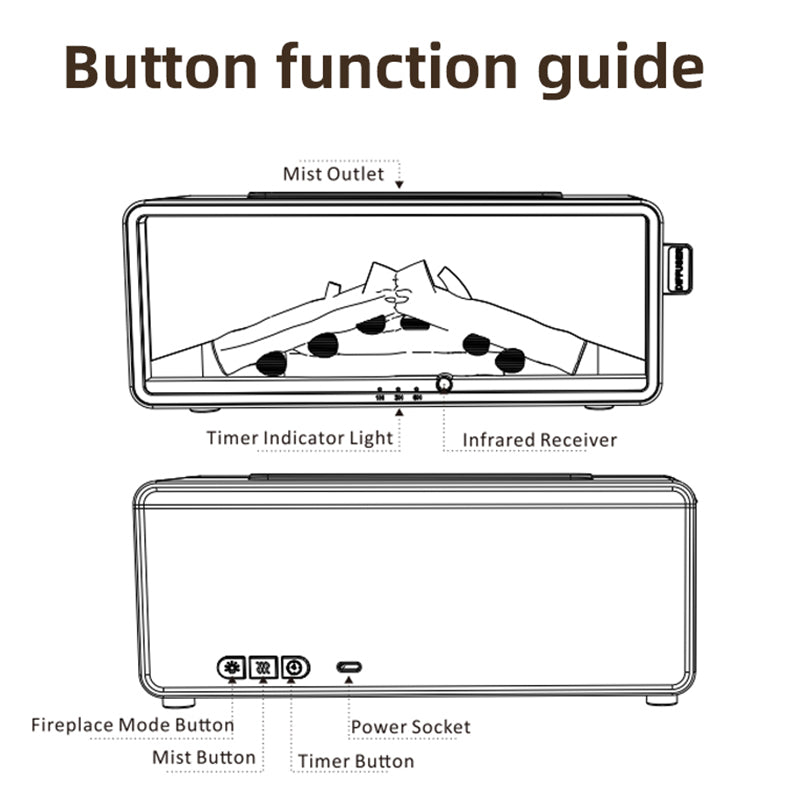 【불꽃 아로마 디퓨저|사실적인 불꽃 + 고주파 미스트】Oriday 7색 무드등・에센셜 오일 향기・원격 타이머 제어・물 부족 시 자동 전원 차단・가정용 침실용 Oriday