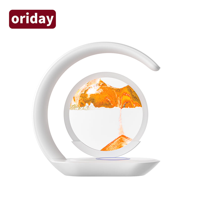 Oriday 창의적인 스트레스 해소 유동 모래 아트 무드등 – 사무실, 거실, 침실에 어울리는 모래시계 장식, 동방양품의 고급 홈 인테리어 조명