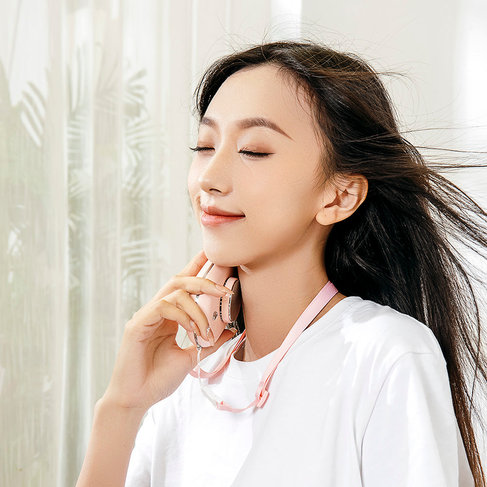 Oriday 넥밴드 선풍기|USB 충전 미니 휴대용 팬・조용한 냉풍 + 아이스팩 기능・수업 중 학생, 야외 운동, 가정, 사무실, 책상용
