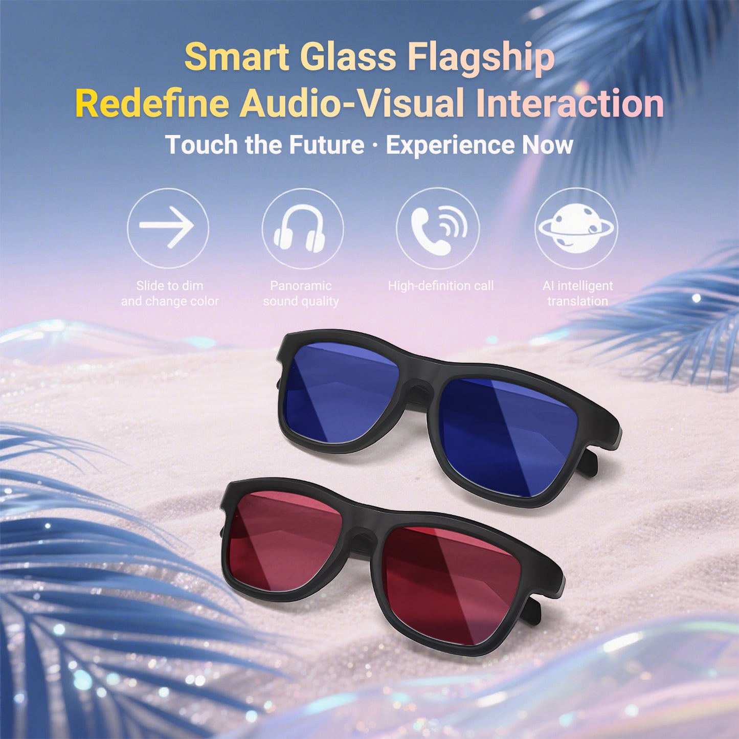 Oriday AI Translation Smart Glasses with Photochromic Lenses|Bluetooth Calling, Music Playback, UV400 Protection|Essential for Driving, Travel & Fishing GV90