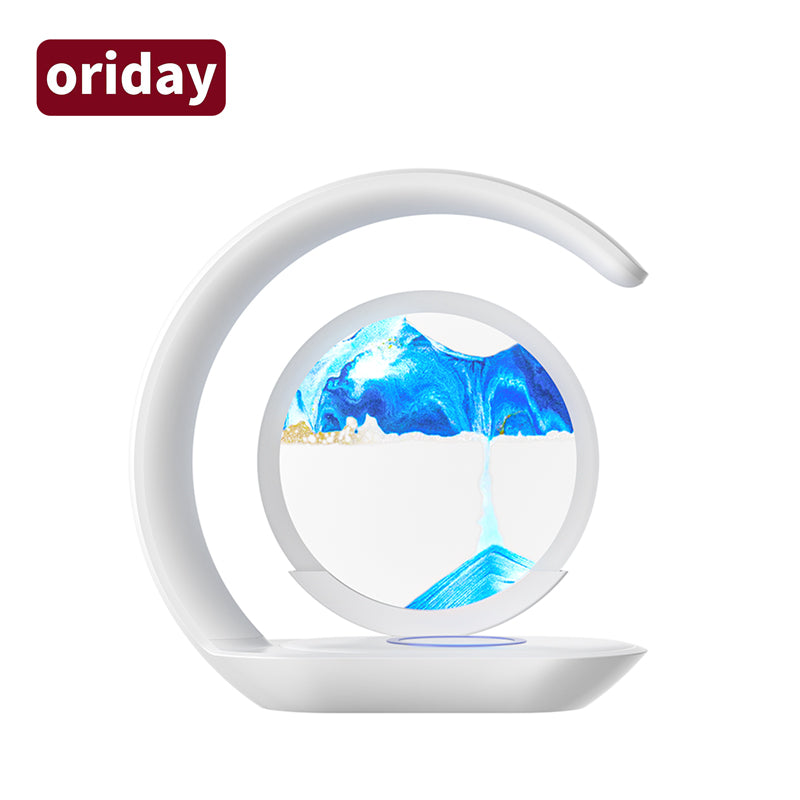 oriday creative decompression quicksand painting night light ornaments hourglass office living room bedroom light luxury lamp home decoration oriental products