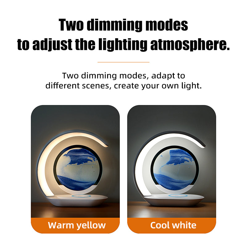 oriday creative decompression quicksand painting night light ornaments hourglass office living room bedroom light luxury lamp home decoration oriental products