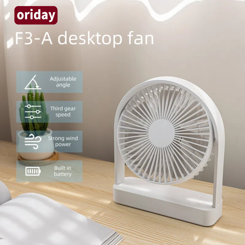 oriday Portable Quiet Desk Fan Rechargeable for Office, Desk, Dormitory, Bedside USB Fan, Eastern Style Product