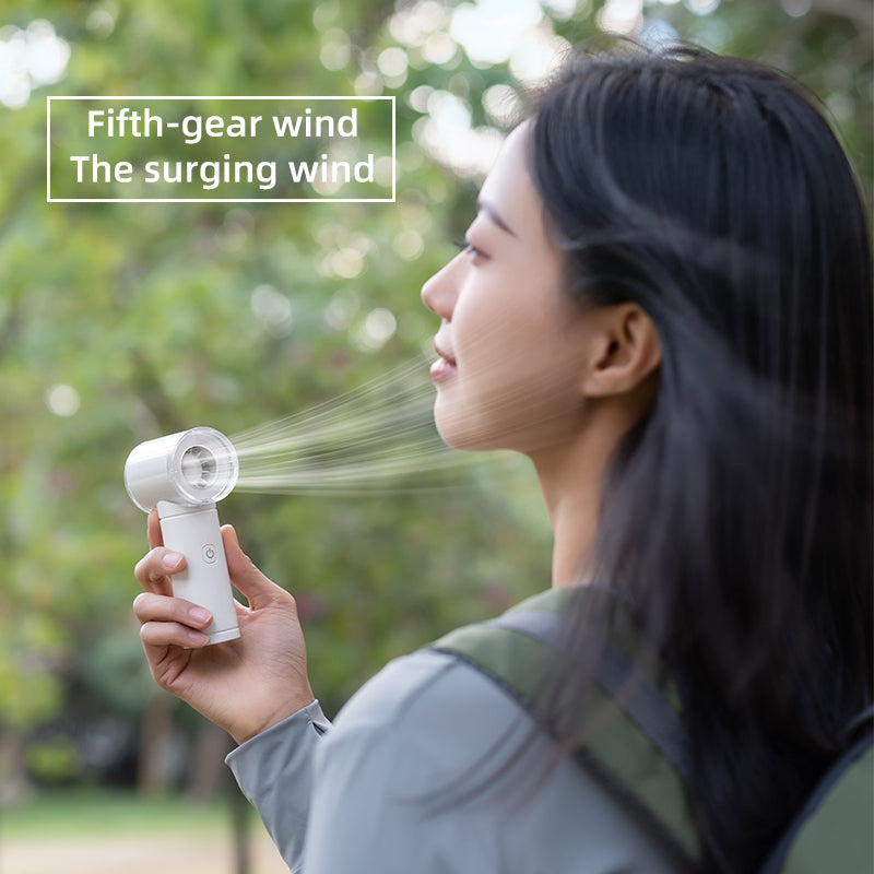Oriday mini handheld fan silent portable rechargeable cooling artifact turbine high-speed powerful brushless motor snow blowing home office desktop student dormitory outdoor hand-held Oriental good products
