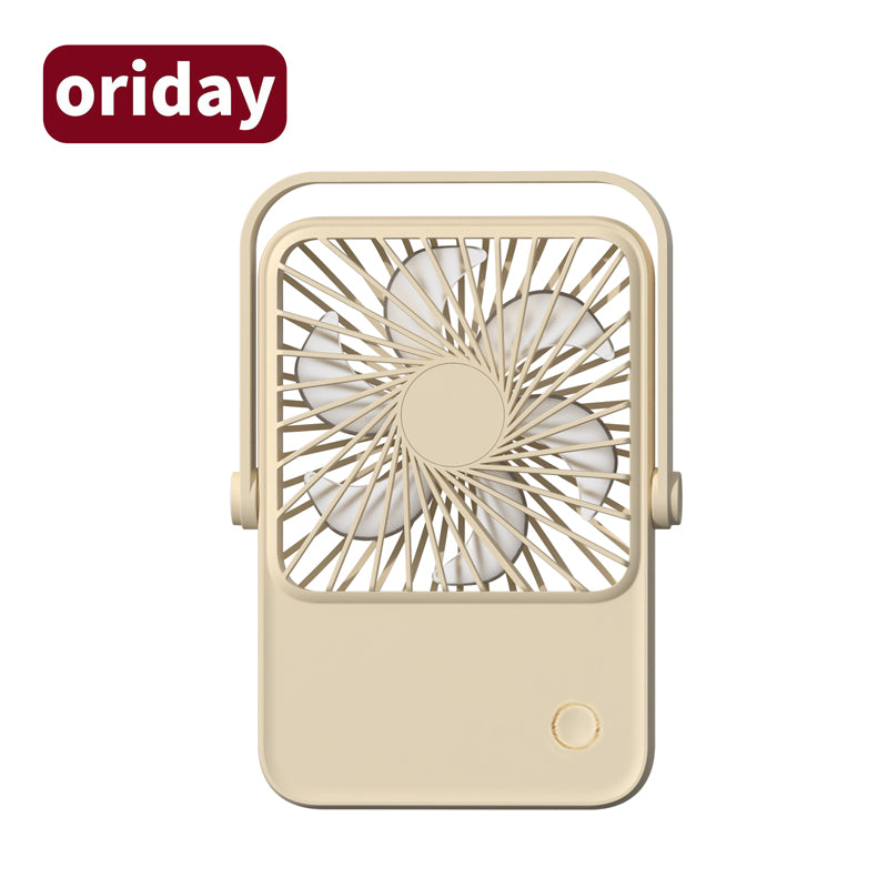 Oriday 輕薄便攜桌面風扇|靜音大風力・搖頭掛立兩用・USB充電1200mAh長續航・家用/辦公室/宿舍適用