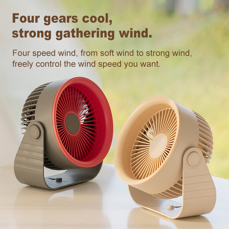 "Oriday small desktop fan, circulating fan, no-drill wall mount, USB charging, suitable for offices, students, dormitories, with strong airflow, oriental quality"