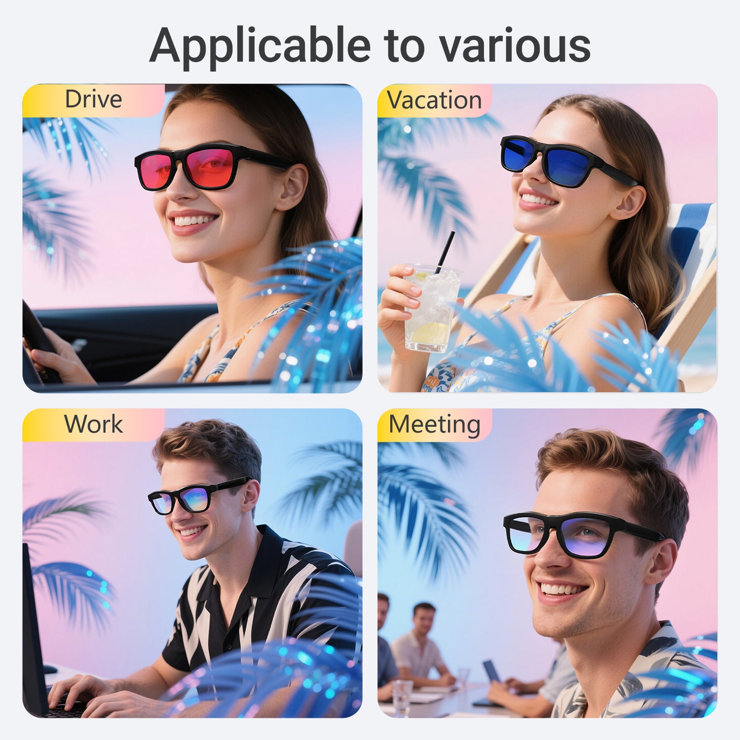 Oriday AI Translation Smart Glasses with Photochromic Lenses|Bluetooth Calling, Music Playback, UV400 Protection|Essential for Driving, Travel & Fishing GV90