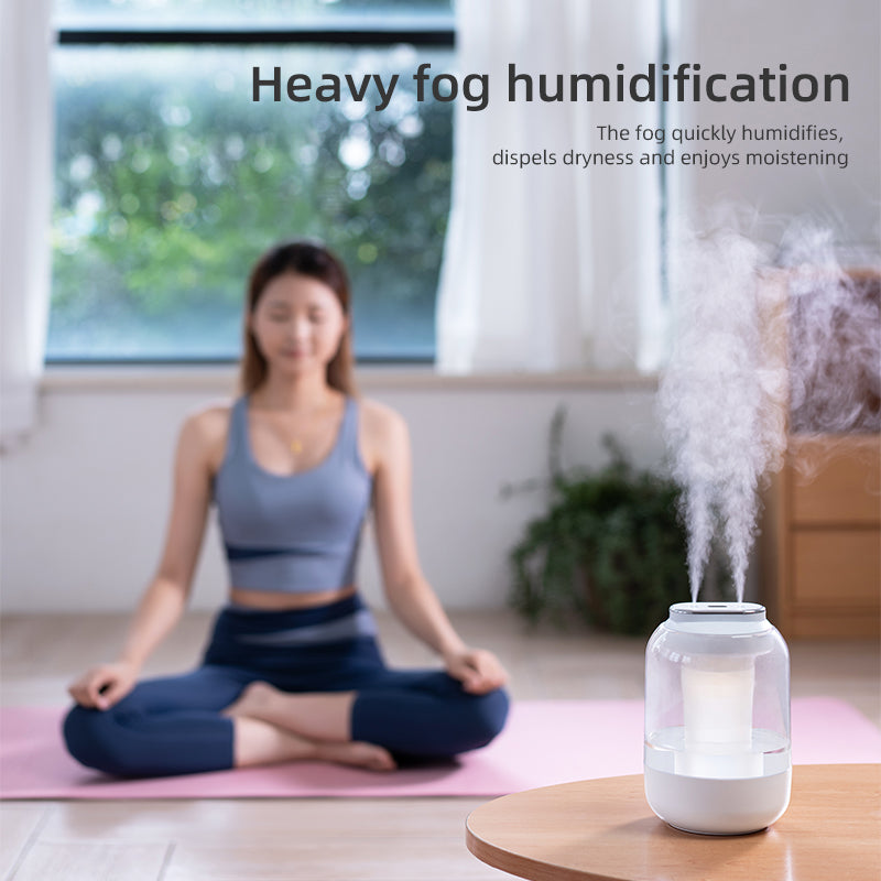 Oriday Dual Mist Humidifier | 2L Large Capacity, USB Portable + Ambient Light | Ideal Humidifying Gift for Home, Office, Pregnant Women & Babies