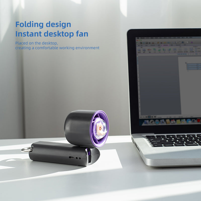 Oriday ultra-high-speed powerful handheld mini fan with wireless charging, portable for outdoor use, on-the-go cooling, suitable for home, office, desktop, and student dormitories. By Dongfang Liangpin.