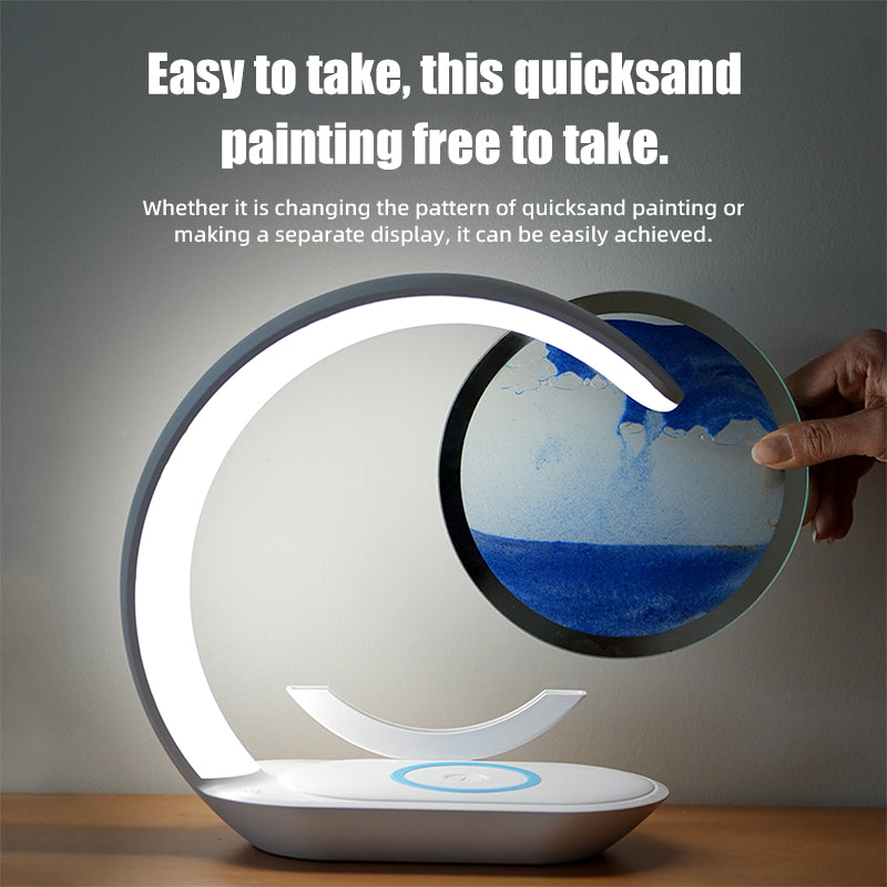 oriday creative decompression quicksand painting night light ornaments hourglass office living room bedroom light luxury lamp home decoration oriental products