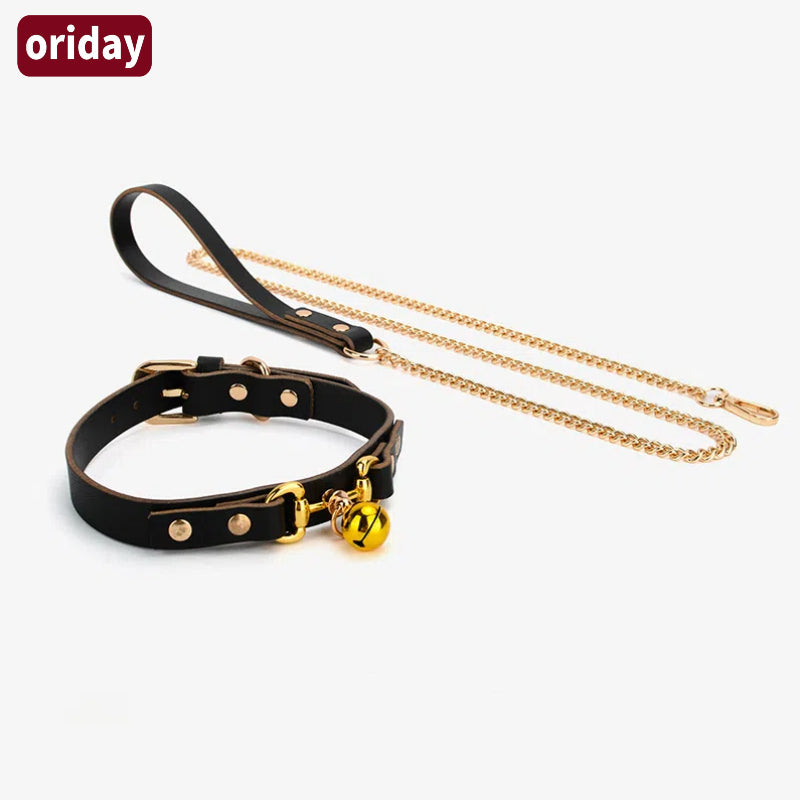 Sexy collar with bells for women choker leash slave belt for men black dog walking neck leather accessory bondage sm Oriental Goodies