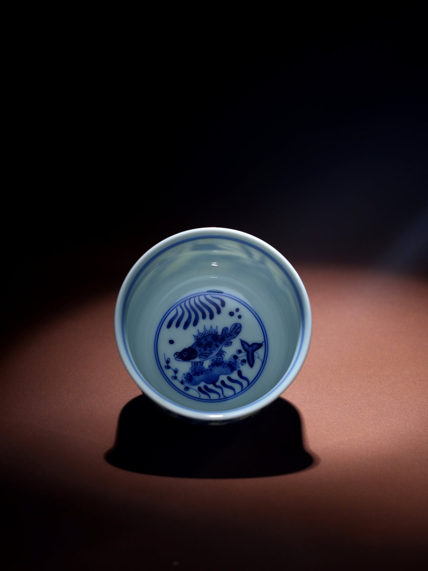 Oriday Blue and White Ceramic Kung Fu Tea Cup | Vintage Underglaze Host Cup | Recommended Traditional Chinese Tea Cup