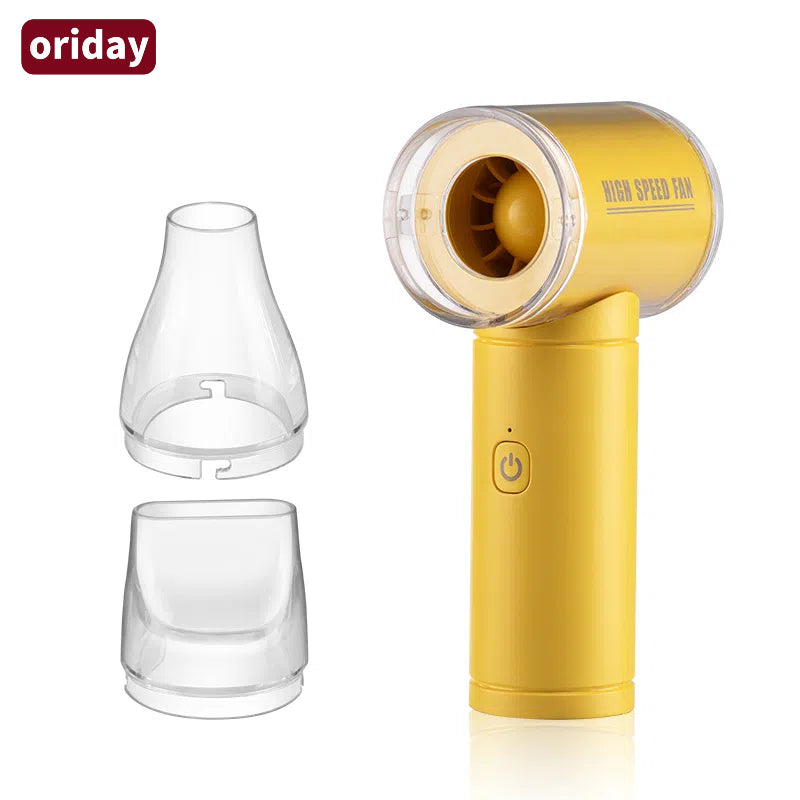 오리데이 미니 핸드헬드 선풍기 무소음 휴대용 충전식 냉각 인공 터빈 고속 강력한 브러시리스 모터 제설 홈 오피스 데스크탑 학생 기숙사 야외 핸드헬드 동양 좋은 제품