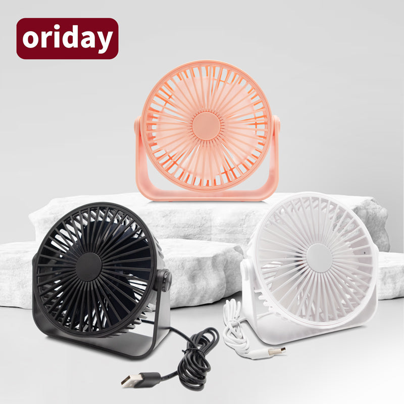 Oriday 靜音搖頭桌面風扇|小型便攜・大風力製冷・學生/辦公室台式插電風扇
