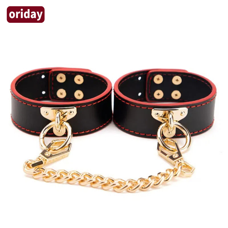 Oriday premium collar, feminine, for couples, adult leash, handcuffs and leg cuffs, erotic bondage, necklace, neck ring, choker, product by Dongfang Liangpin