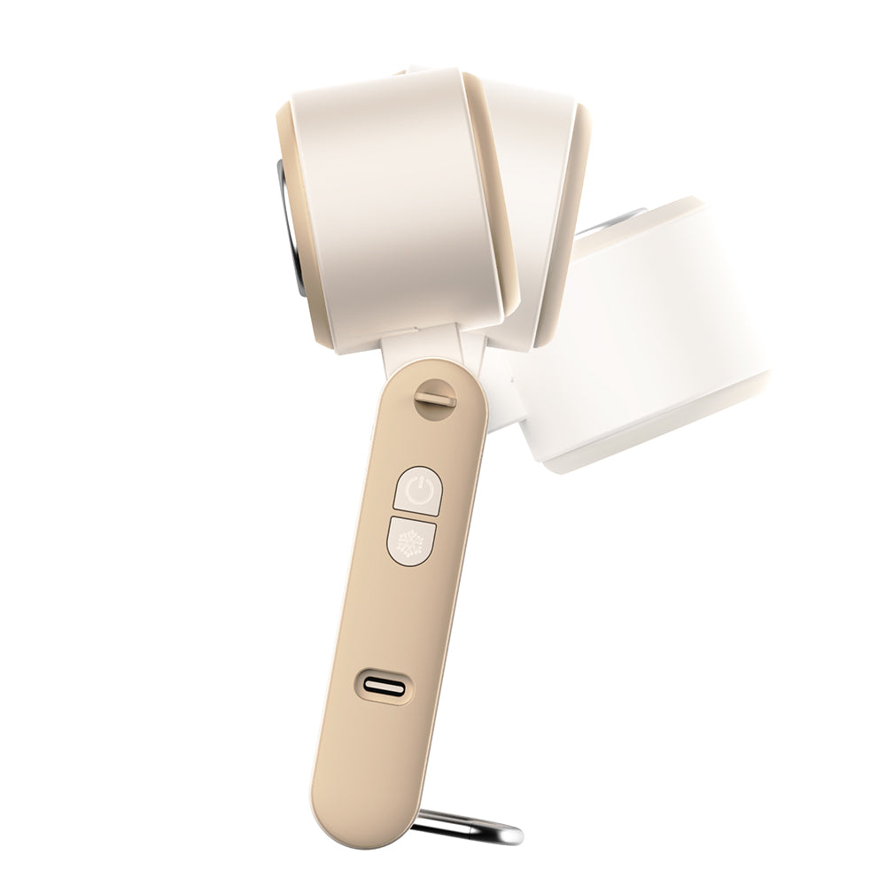 Oriday Handheld Cooling Ice Pack Fan, Foldable, Portable, Rechargeable, 3000mAh Ultra-Long Battery Life, Summer Cold Wind Cannon, Carabiner Neck Hanging, Bedroom, Living Room, Outdoor, Portable Oriental Good.