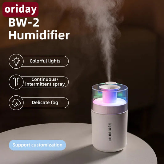 Oriday 七彩氛圍燈加濕器｜大容量納米噴霧｜靜音家用辦公室空氣加濕器