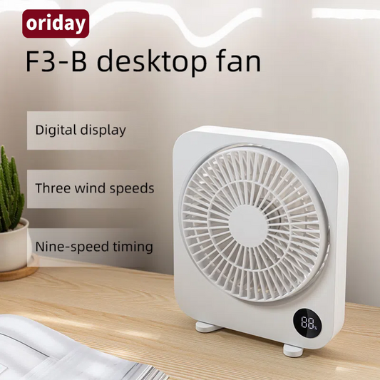 oriday Charging Display Desktop Fan, Table Fan, Summer, Ultra-long Battery Life, Lightweight and Quiet, for Dormitory, Office, Home Use, Eastern Good Product