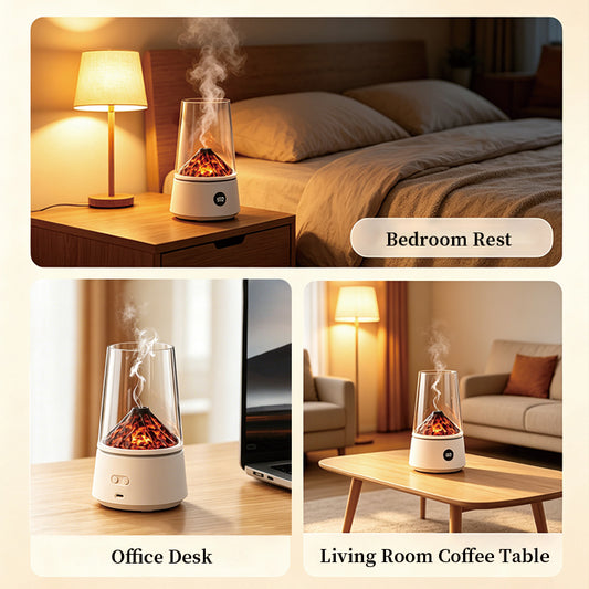 oriday Volcano-Shaped Aroma Diffuser | 170mL Water Tank · Warm Ambient Light · Dual Mist Modes | Ideal for Bedroom, Living Room & Office