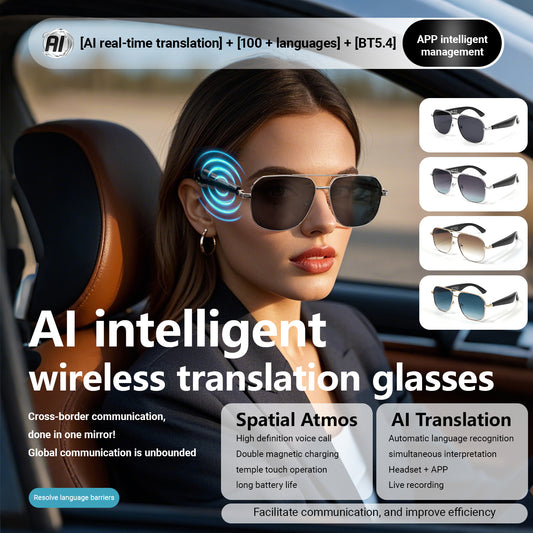 Oriday Smart AI Translation Sunglasses｜Anti-glare Polarized Lenses UV400 Protection｜Music + Calls + Voice Assistant GY100