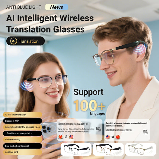 Oriday Multifunctional AI Translation Glasses｜Voice Assistant + Remote Photography｜UV400 UV Protection｜Business & Leisure Use GY600