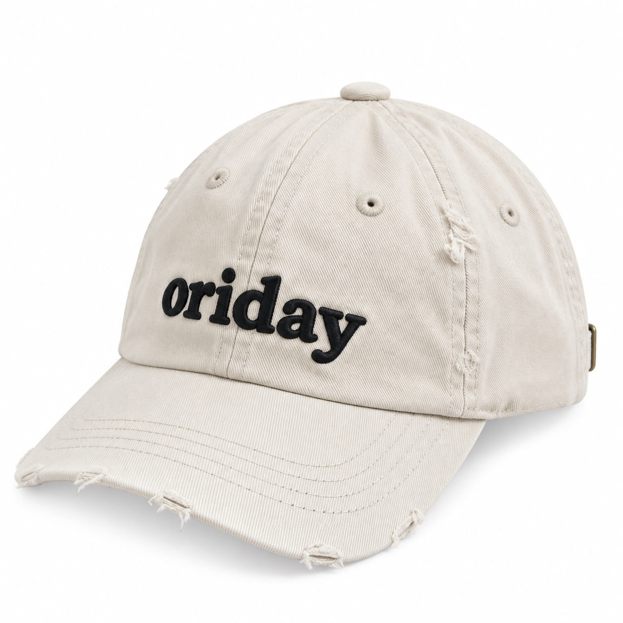 ORIDAY 3D Letter Embroidered Baseball Cap | Casual Everyday & Streetwear Style | Available in 5 Colors | Gray Washed Distressed Design