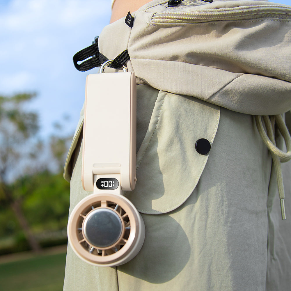 Oriday Handheld Cooling Ice Pack Fan, Foldable, Portable, Rechargeable, 3000mAh Ultra-Long Battery Life, Summer Cold Wind Cannon, Carabiner Neck Hanging, Bedroom, Living Room, Outdoor, Portable Oriental Good.