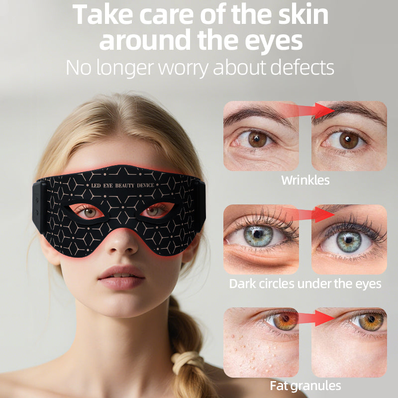 oriday紅外光矽膠眼罩｜630nm+850nm雙波段LED護眼神器｜五檔能量熱敷按摩｜可充電智能眼部理療儀