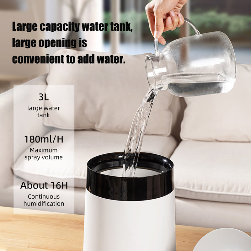 Oriday new humidifier 3L large capacity, silent large mist, bedroom dedicated, air-conditioned room, desk, high design value, Eastern product