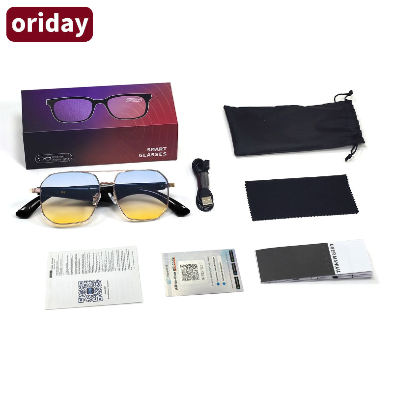 Oriday AI Translation Smart Sunglasses｜UV400 UV Protection, Music Playback, Bluetooth Calls｜Essential for Outdoor Sports GY300