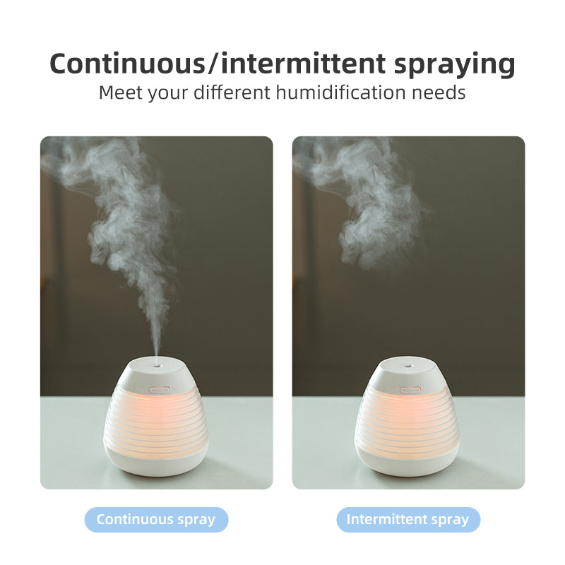 Oriday【가습기 추천 2025】솔방울 디자인 창의 아로마 디퓨저｜USB 조용한 가습・컬러풀 조명・물 부족 시 자동 전원 차단｜사무실 및 가정용에 적합
