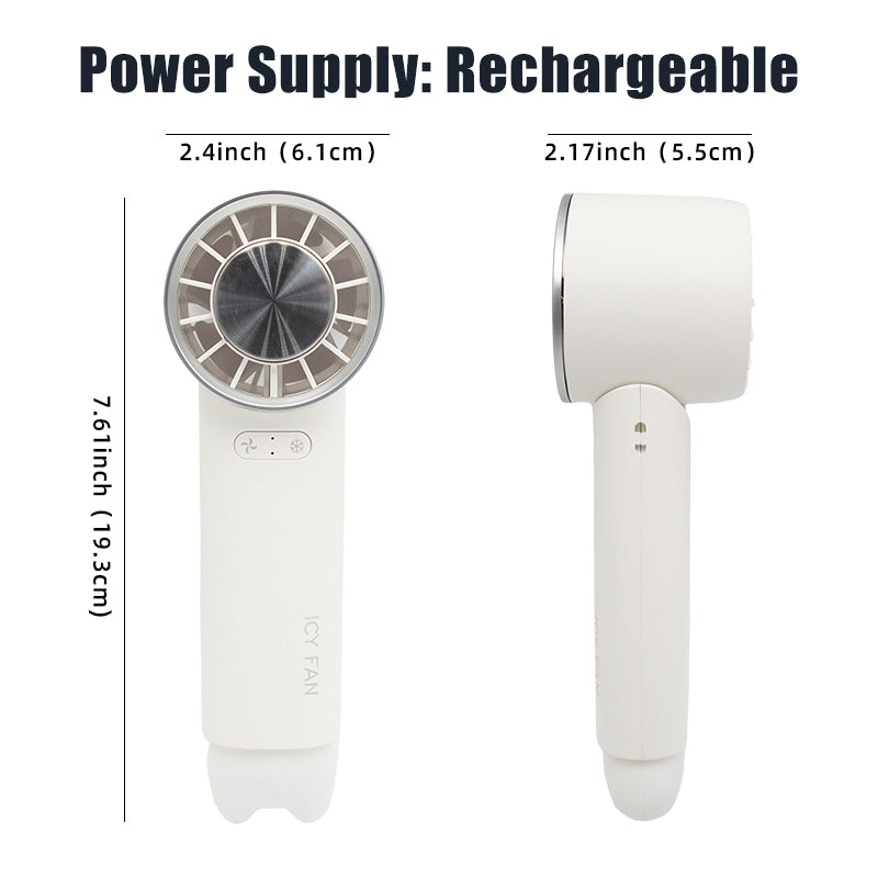 Oriday 冷敷手持風扇｜摺疊便攜Turbo渦輪大風力・USB充電靜音小型風扇・長續航夏日降溫神器
