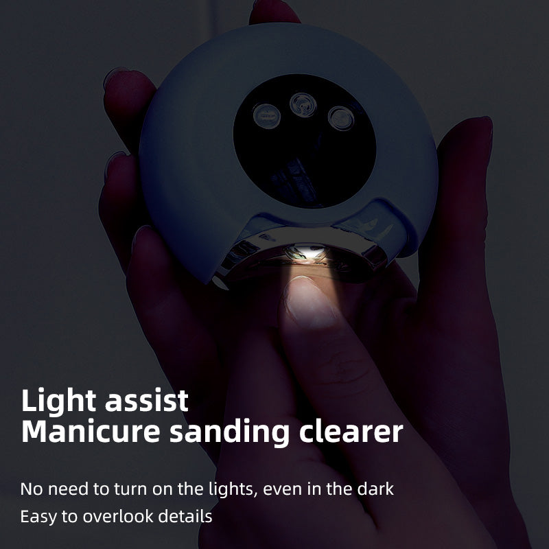 Oriday 고효율 자동 네일 트리머 - 절단 및 연마 통합 디자인, 360° 정밀 연마, 3단 속도 | 조용한 진동 감소 모터, 아기가 자는 동안에도 손톱을 자를 수 있음 | 90일 지속 배터리, Type-C 빠른 충전
