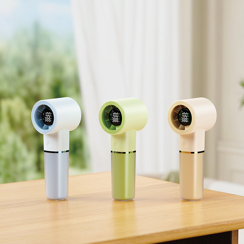 Oriday Portable Handheld Fan, Smart Digital Countdown Display, 100-Level Stepless Speed Control, Magnetic Levitation Ultra-Quiet Design, 4500mAh Long-Lasting Battery, 3-in-1 Use (Handheld / Lanyard Hanging / Desktop)
