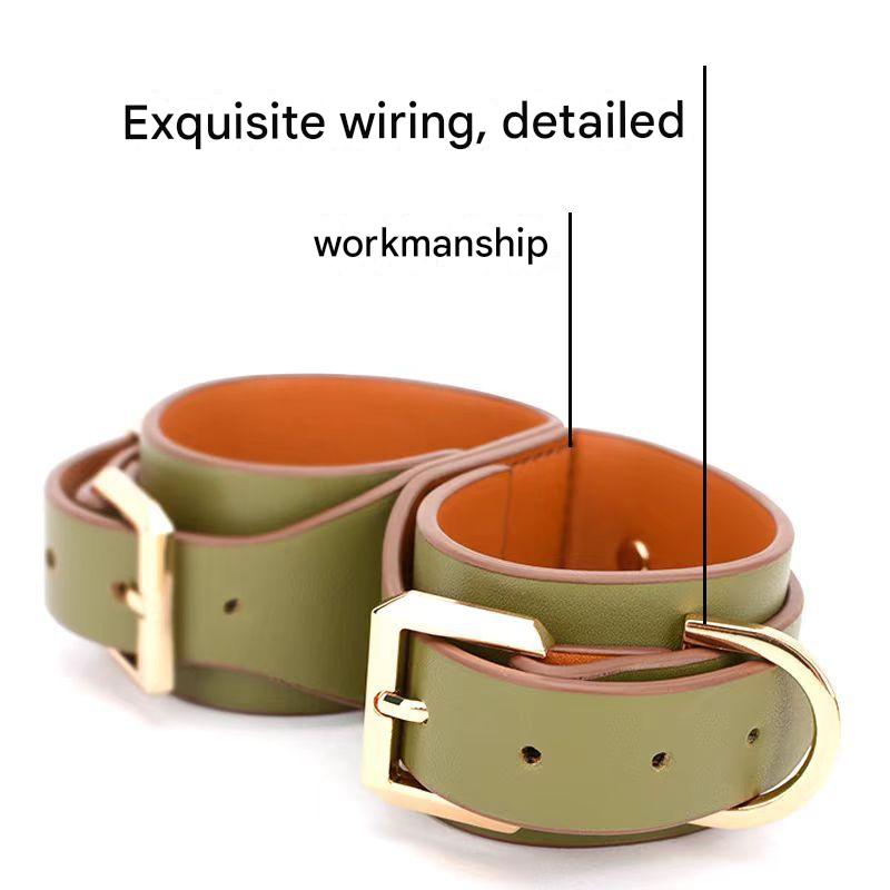 Adult products sm erotic chain leather handcuffs female bondage foreplay discipline pu one-piece handcuffs toy Oriental Goodies