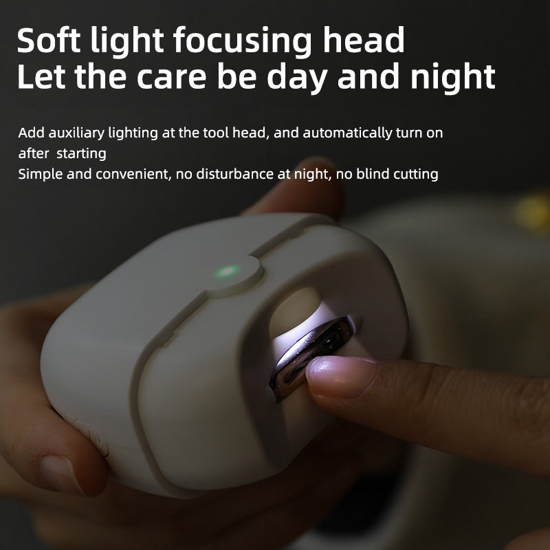 Oriday 전동 손톱깎이 및 손톱 연마기 - 자르기 및 연마 일체형 디자인, 합금 칼날 & 삼중 안전 보호 | 조용하고 진동 방지 설계, 아기가 자는 동안 손톱을 깎을 수 있음 | 뒷면 수납 & 조명 보조
