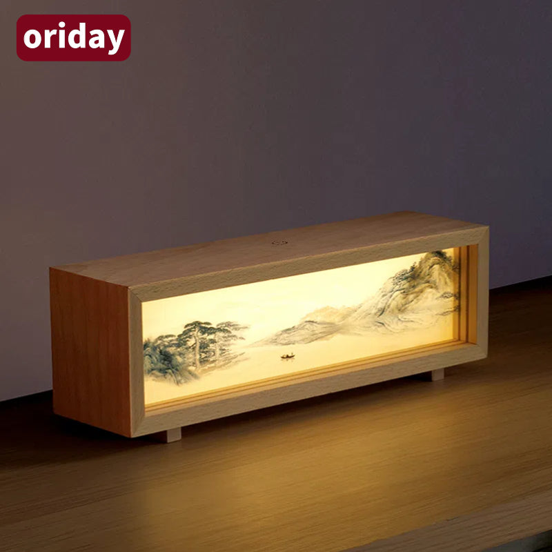Oriday 목재 조명 그림 램프｜분위기 있는 야간 조명｜창의적인 선물 추천