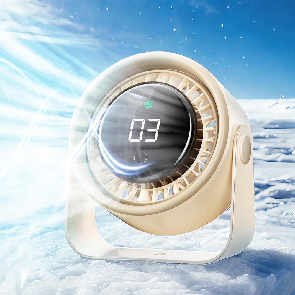 Oriday【여름 쿨링 필수템】벽걸이·탁상용 2in1 선풍기 | 3000mAh 대용량 충전식 배터리 | 브러시리스 저소음 + LED 디지털 디스플레이 | 캠핑/사무실 필수 | 살구색/블랙 선택 가능
