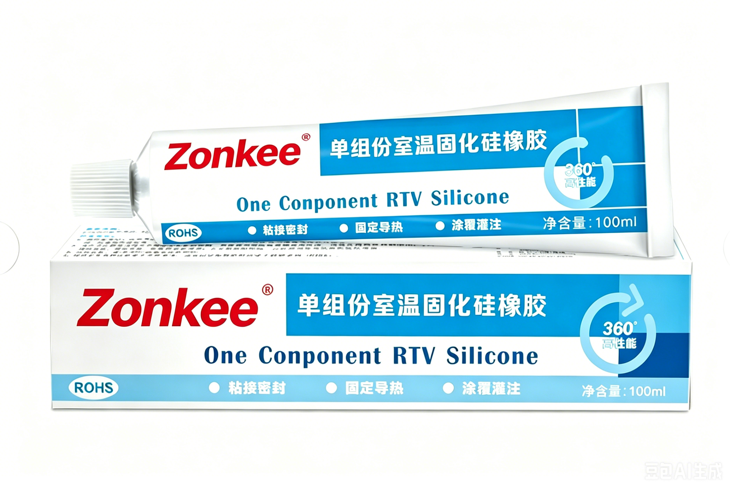 Zonkee Electronic Grade RTV Silicone Sealant, 3.5oz / 100ml White Heat Resistant Waterproof Insulating Sealant, 704 Adhesive for Circuit Board, Appliance & Automotive Repair