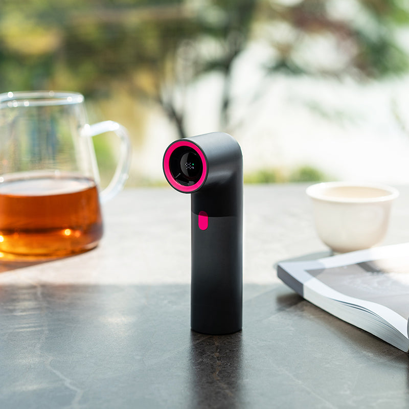 Oriday 휴대용 곡선 튜브 팬 15000RPM 속도 표시 3000mAh 대용량 배터리 원터치 속도 조절 소형 휴대용