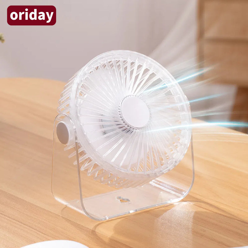 Cross-border new desktop fan with circulation function, transparent night light, ultra-long battery life, and USB charging. Ideal for outdoor camping, students, dormitories, and office desktops – Oriday.