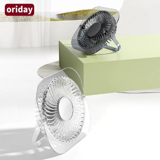 2025 New Product: Desktop Transparent Mini Fan, Foldable, Quiet, Ultra-Thin, Fan-Type Night Light. Suitable for Bedrooms, Student Dorms, Offices. High-Quality.