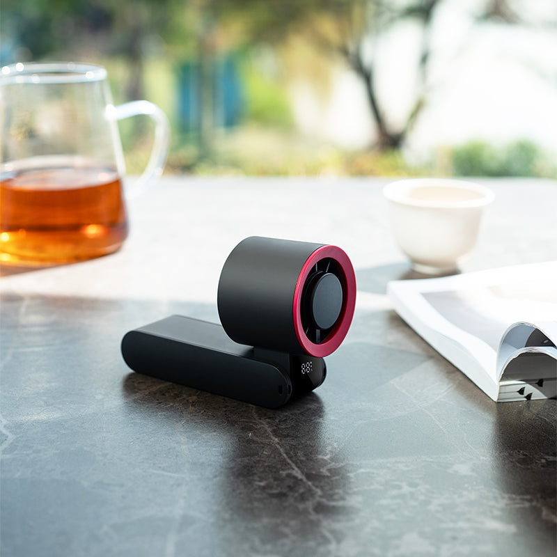 Oriday手提摺疊製冷風扇 大容量電池長續航 4 檔 10000 轉靜音強風 高清數顯電量檔位 一鍵冰敷瞬間冰涼 戶外通勤必備