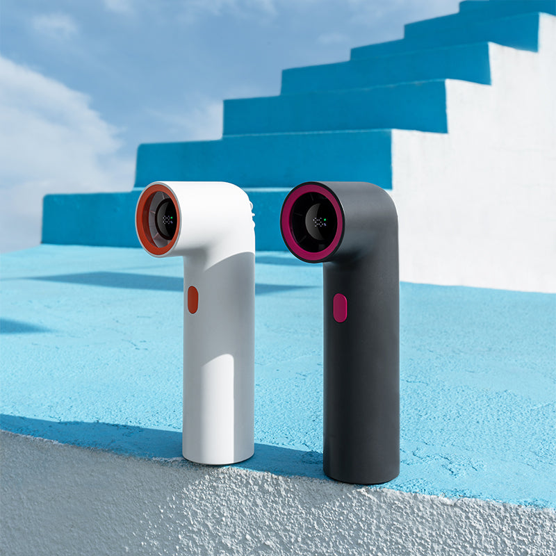 Oriday 휴대용 곡선 튜브 팬 15000RPM 속도 표시 3000mAh 대용량 배터리 원터치 속도 조절 소형 휴대용