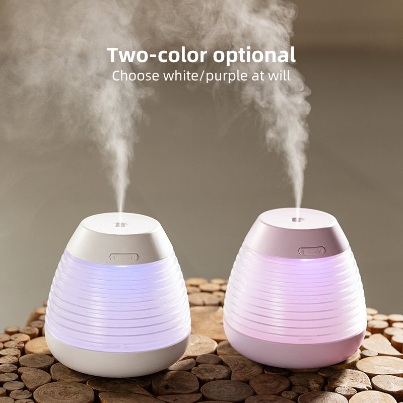 Oriday【가습기 추천 2025】솔방울 디자인 창의 아로마 디퓨저｜USB 조용한 가습・컬러풀 조명・물 부족 시 자동 전원 차단｜사무실 및 가정용에 적합
