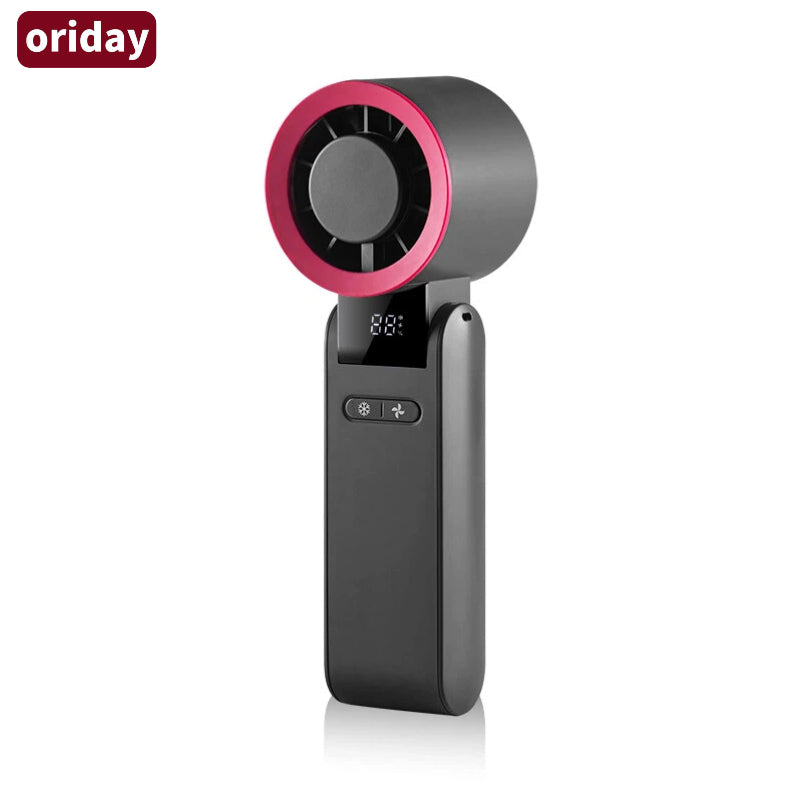 Oriday手提摺疊製冷風扇 大容量電池長續航 4 檔 10000 轉靜音強風 高清數顯電量檔位 一鍵冰敷瞬間冰涼 戶外通勤必備