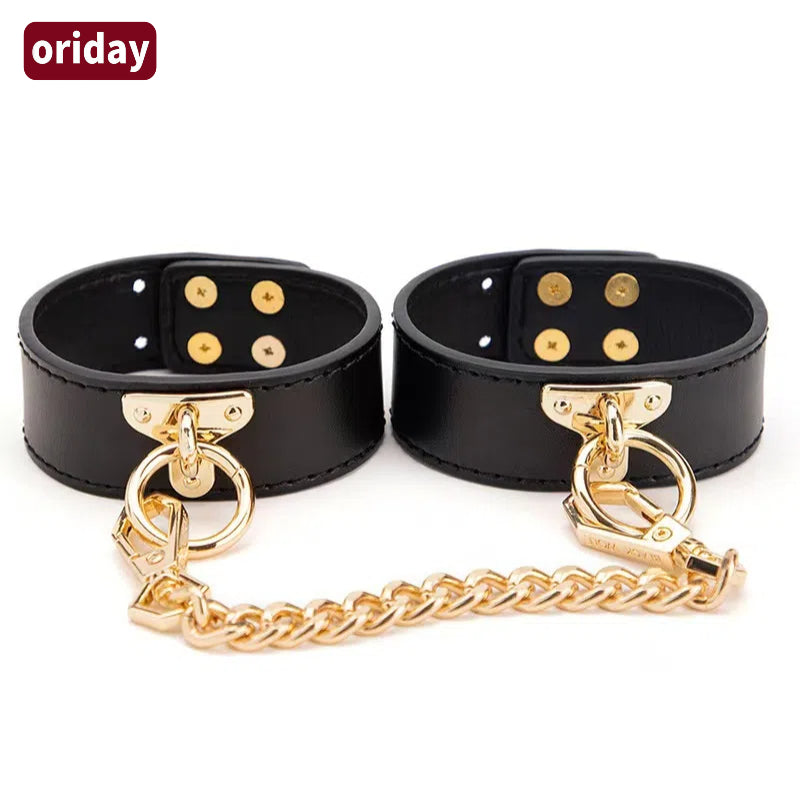Oriday premium collar, feminine, for couples, adult leash, handcuffs and leg cuffs, erotic bondage, necklace, neck ring, choker, product by Dongfang Liangpin