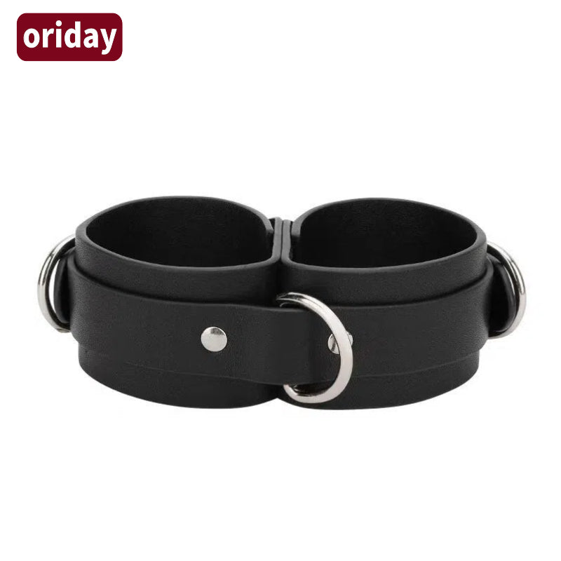 Adult products sm erotic chain leather handcuffs female bondage foreplay discipline pu one-piece handcuffs toy Oriental Goodies