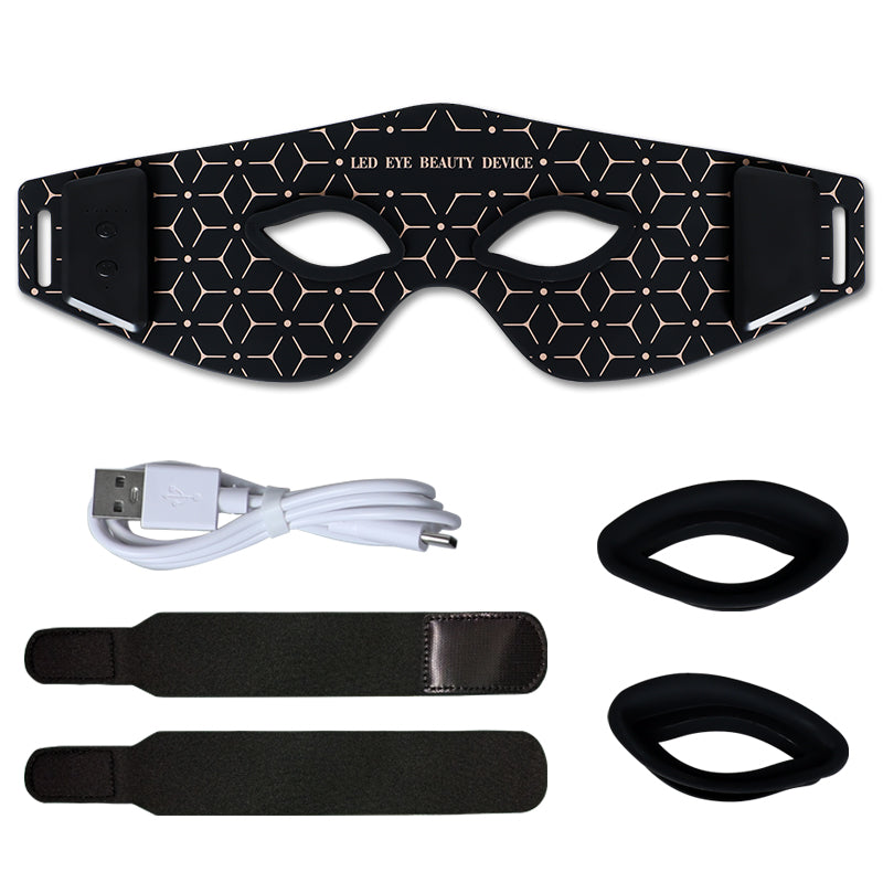 oriday紅外光矽膠眼罩｜630nm+850nm雙波段LED護眼神器｜五檔能量熱敷按摩｜可充電智能眼部理療儀